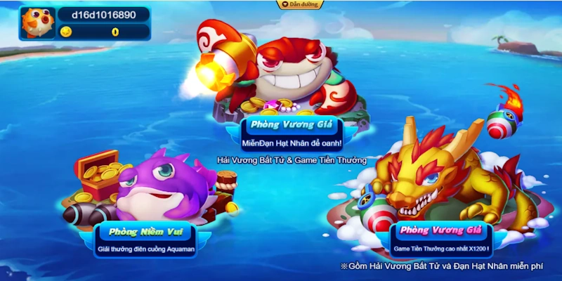 Nổ Cá Đến Rồi - Siêu Phẩm Game Đại Dương Hút Khách Tại QQ88 2 Phòng trải nghiệm đa dạng của game